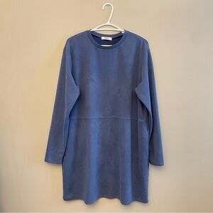 Suzy Shier Long Sleeve Blue Brushed Denim-Look Mini Dress w Pockets — XXL GUC